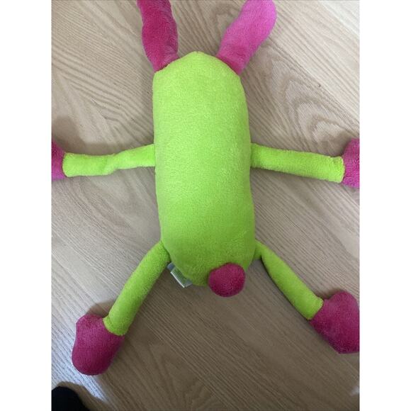 Elegant Baby Green Lime Pink Bunny Plush Stuffed Long Body Arms Hook Hand Feet - Picture 8 of 10